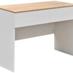Γραφείο εργασίας Beleton pakoworld με συρτάρια mdf σε oak με λευκή απόχρωση 100x50x75εκ