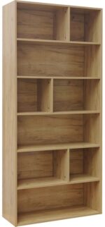 Βιβλιοθήκη Evergin pakoworld mdf σε oak απόχρωση 80x30x180εκ - Image 2