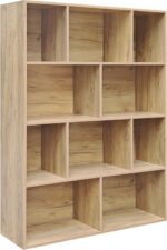 Βιβλιοθήκη Evergin pakoworld mdf σε oak απόχρωση 100x30x135εκ - Image 2