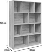 Βιβλιοθήκη Evergin pakoworld mdf σε oak απόχρωση 100x30x135εκ - Image 4