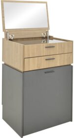Τουαλέτα κρεβατοκάμαρας Sonlen pakoworld ανθρακί-sonoma 60x45x130εκ - Image 2
