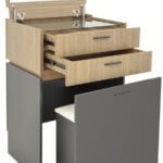 Τουαλέτα κρεβατοκάμαρας Sonlen pakoworld ανθρακί-sonoma 60x45x130εκ