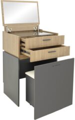 Τουαλέτα κρεβατοκάμαρας Sonlen pakoworld ανθρακί-sonoma 60x45x130εκ