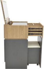Τουαλέτα κρεβατοκάμαρας Sonlen pakoworld ανθρακί-sonoma 60x45x130εκ - Image 6