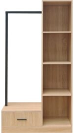 Έπιπλο εισόδου Erdeco pakoworld mdf σε φυσική απόχρωση 80x40x150εκ - Image 2