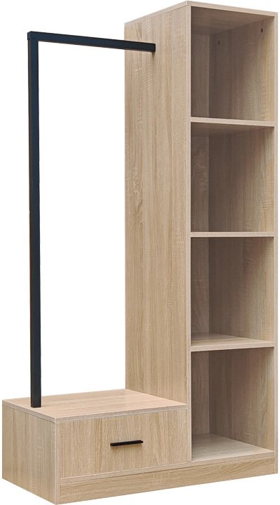 072-000156 Έπιπλο εισόδου Erdeco pakoworld mdf σε φυσική απόχρωση 80x40x150εκ - Image 1