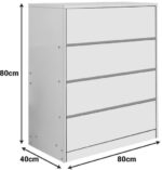 Συρταριέρα Kuanger pakoworld mdf σε καρυδί απόχρωση 80x40x80εκ - Image 4
