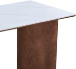 Τραπέζι Versy pakoworld sintered stone-mdf σε λευκό μαρμάρου με καρυδί βάση 160x90x75εκ - Image 4
