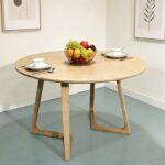 Τραπέζι Sedria pakoworld mdf σε φυσική απόχρωση Φ120x75εκ - Image 2