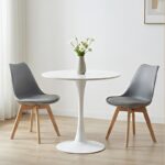 Τραπέζι Balou I pakoworld sintered stone σε λευκό μαρμάρου Φ70x74εκ - Image 2
