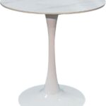 Τραπέζι Balou I pakoworld sintered stone σε λευκό μαρμάρου Φ70x74εκ