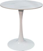 Τραπέζι Balou I pakoworld sintered stone σε λευκό μαρμάρου Φ70x74εκ