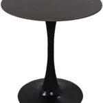 Τραπέζι Balou I pakoworld sintered stone σε μαύρο μαρμάρου Φ70x74εκ