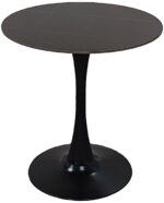 Τραπέζι Balou I pakoworld sintered stone σε μαύρο μαρμάρου Φ70x74εκ