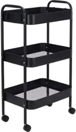 Τρόλλεϊ-ραφιέρα Nedea pakoworld μέταλλο μαύρο 41x30x77εκ