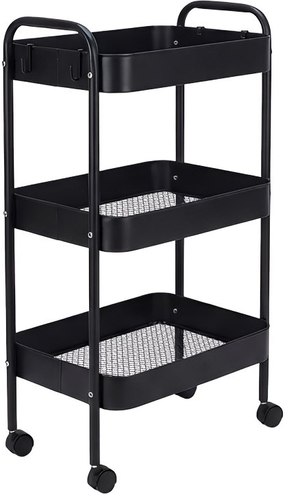 072-000181 Τρόλλεϊ-ραφιέρα Nedea pakoworld μέταλλο μαύρο 41x30x77εκ - Image 1