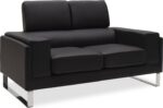 Καναπές Shea pakoworld 2θέσιος pu μαύρο-inox 158x80x87εκ - Image 2