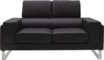Καναπές Shea pakoworld 2θέσιος pu μαύρο-inox 158x80x87εκ - Image 3