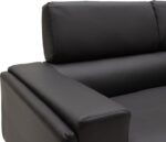 Καναπές Shea pakoworld 2θέσιος pu μαύρο-inox 158x80x87εκ - Image 4