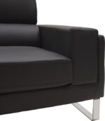Καναπές Shea pakoworld 2θέσιος pu μαύρο-inox 158x80x87εκ - Image 5