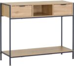 Κονσόλα Regando pakoworld σε oak απόχρωση με μαύρο μέταλλο 100x35x80εκ - Image 2