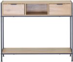 Κονσόλα Regando pakoworld σε oak απόχρωση με μαύρο μέταλλο 100x35x80εκ - Image 3
