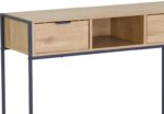 Κονσόλα Regando pakoworld σε oak απόχρωση με μαύρο μέταλλο 100x35x80εκ - Image 4