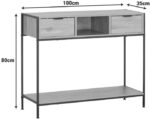 Κονσόλα Regando pakoworld σε oak απόχρωση με μαύρο μέταλλο 100x35x80εκ - Image 5