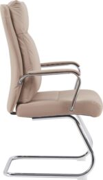 Καρέκλα επισκέπτη Siquel I pakoworld pu σε cappuccino απόχρωση 58x62x105εκ - Image 3