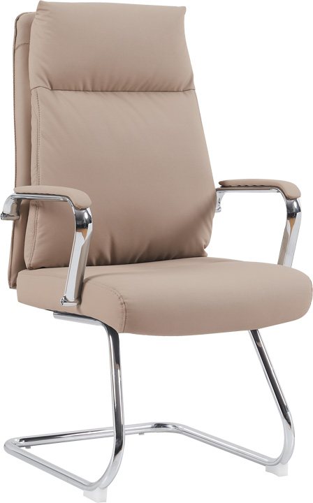 090-000018 Καρέκλα επισκέπτη Siquel I pakoworld pu σε cappuccino απόχρωση 58x62x105εκ - Image 1