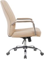 Καρέκλα γραφείου διευθυντή Mido pakoworld pu cappuccino 58x71x100-106εκ - Image 3