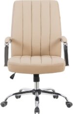 Καρέκλα γραφείου διευθυντή Mido pakoworld pu cappuccino 58x71x100-106εκ - Image 4