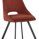 Καρέκλα Initiate pakoworld terracotta ύφασμα-πόδι μαύρο μέταλλο 48x57x85εκ