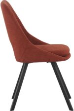Καρέκλα Initiate pakoworld terracotta ύφασμα-πόδι μαύρο μέταλλο 48x57x85εκ - Image 4