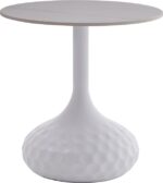 Βοηθητικό τραπέζι Fabron Inart λευκό sintered stone Φ50x52εκ - Image 2