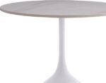 Βοηθητικό τραπέζι Kousien Inart λευκό sintered stone Φ50x60εκ - Image 3