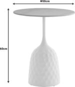 Βοηθητικό τραπέζι Kousien Inart λευκό sintered stone Φ50x60εκ - Image 5