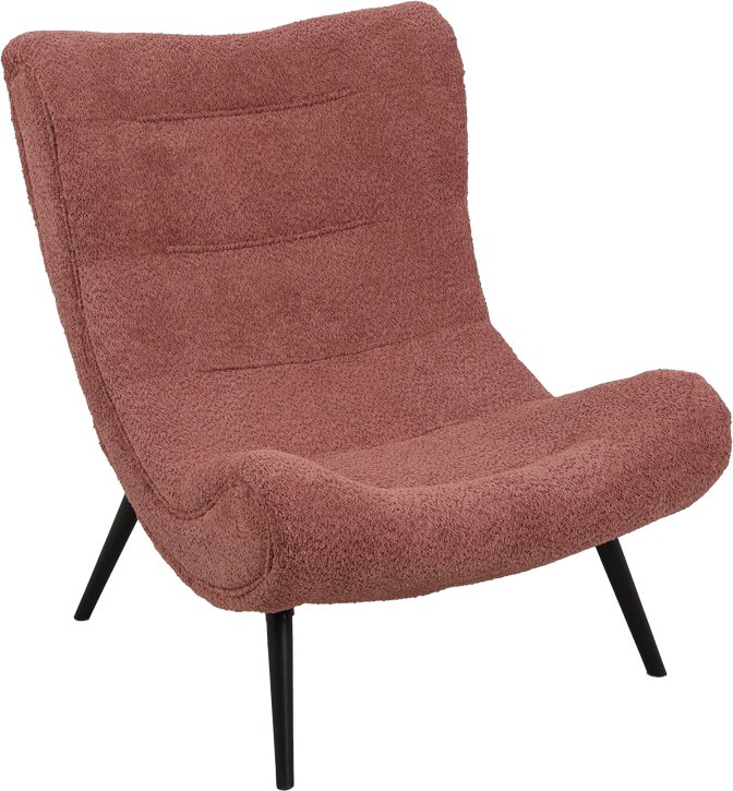 110-000080 Πολυθρόνα-μπερζέρα Silla pakoworld μπουκλέ ύφασμα σε σάπιο μήλο απόχρωση 97x80x100εκ - Image 1