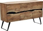 Μπουφές Imena pakoworld μασίφ ξύλο 4εκ φυσικό-μαύρο 148x43.5x86εκ - Image 2