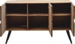 Μπουφές Imena pakoworld μασίφ ξύλο 4εκ φυσικό-μαύρο 148x43.5x86εκ - Image 5