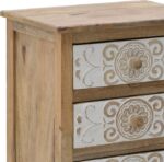 Συρταριέρα Inart 3-50-245-0017 ξύλο φυσικό-λευκό 50x32x61εκ - Image 2