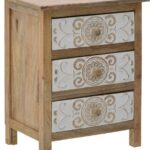 Συρταριέρα Inart 3-50-245-0017 ξύλο φυσικό-λευκό 50x32x61εκ