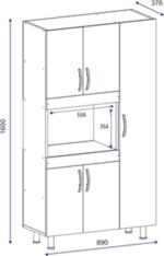 Ντουλάπα κουζίνας Defne pakoworld χρώμα λευκό-καρυδί 89x37.5x160εκ - Image 6