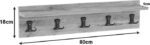 Κρεμάστρα Mec pakoworld μελαμίνη σε oak απόχρωση 80x9.5x18εκ - Image 2