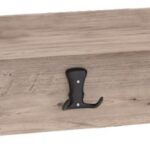 Κρεμάστρα Mec pakoworld μελαμίνη σε oak απόχρωση 80x9.5x18εκ