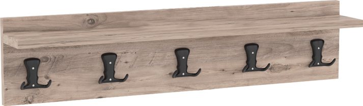 120-000470 Κρεμάστρα Mec pakoworld μελαμίνη σε oak απόχρωση 80x9.5x18εκ - Image 1