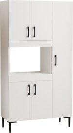 Ντουλάπια κουζίνας Defne pakoworld σε λευκή απόχρωση 89x37.5x160εκ