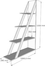 Βιβλιοθήκη Quina pakoworld σε ανθρακί απόχρωση 100x30x150εκ - Image 4