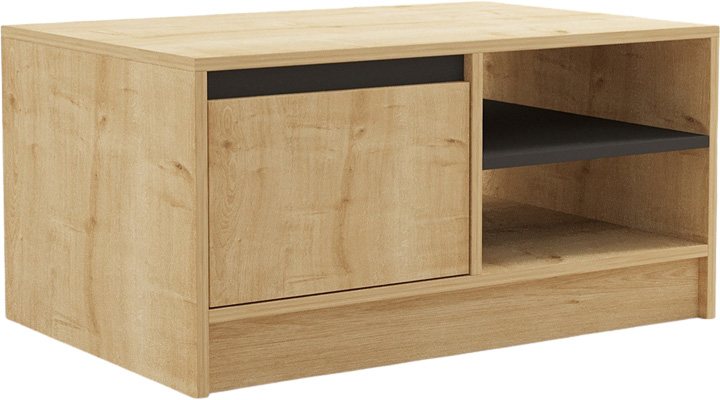 120-000512 Τραπέζι σαλονιού Narli pakoworld σε oak απόχρωση 90x60x45εκ - Image 1
