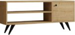 Έπιπλο τηλεόρασης Wison pakoworld σε oak απόχρωση 120x29x50εκ - Image 2